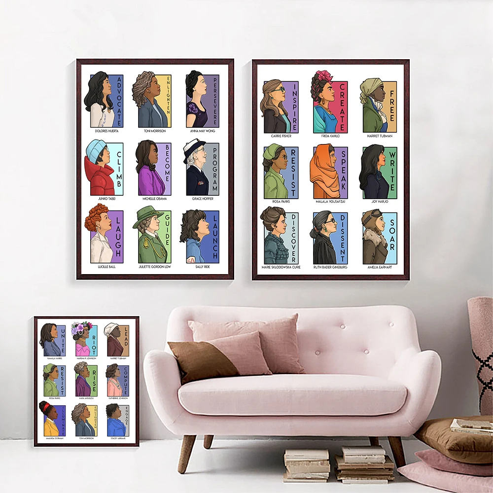 

9 Great Real Women Posters In History Feminist Prints Painting Pictures Famous Classic Woman Figure Nordic Modern Home Decor Art