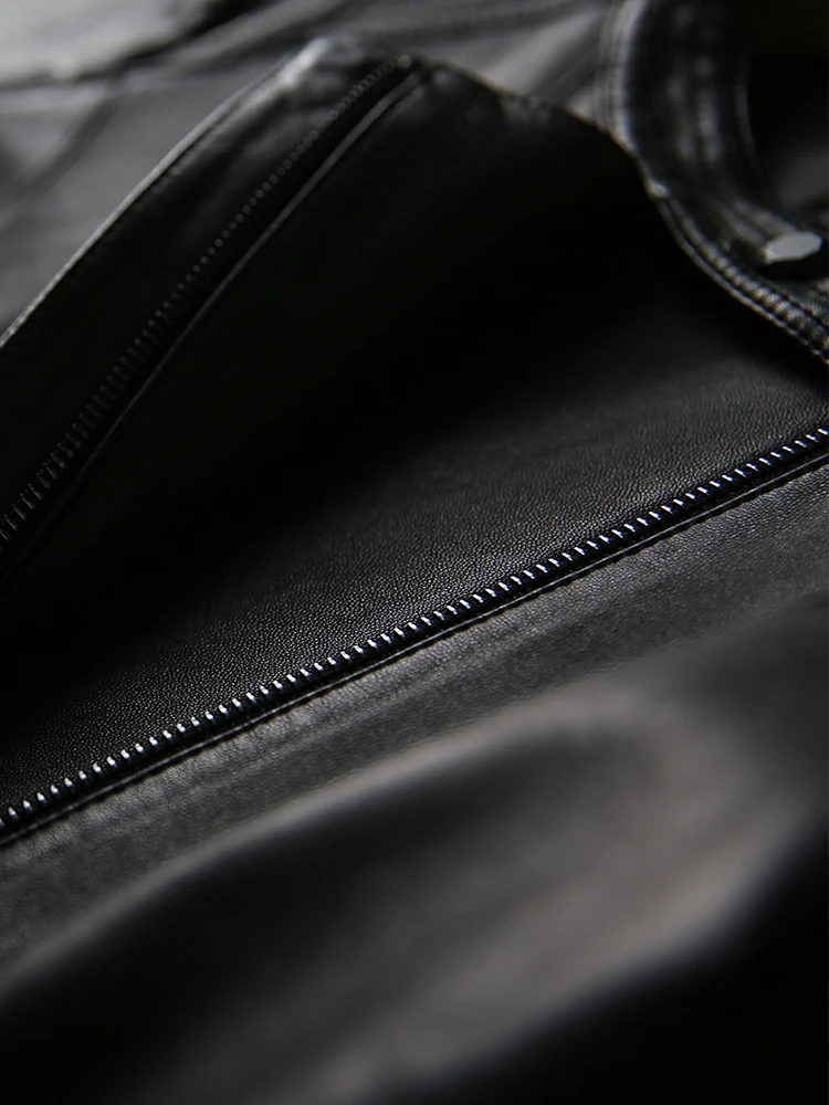 

Nerazzurri Autumn Short Black Light Soft Faux Leather Jacket Women Long Sleeve Zipper Plus Size womens Leather Jackets and Coats