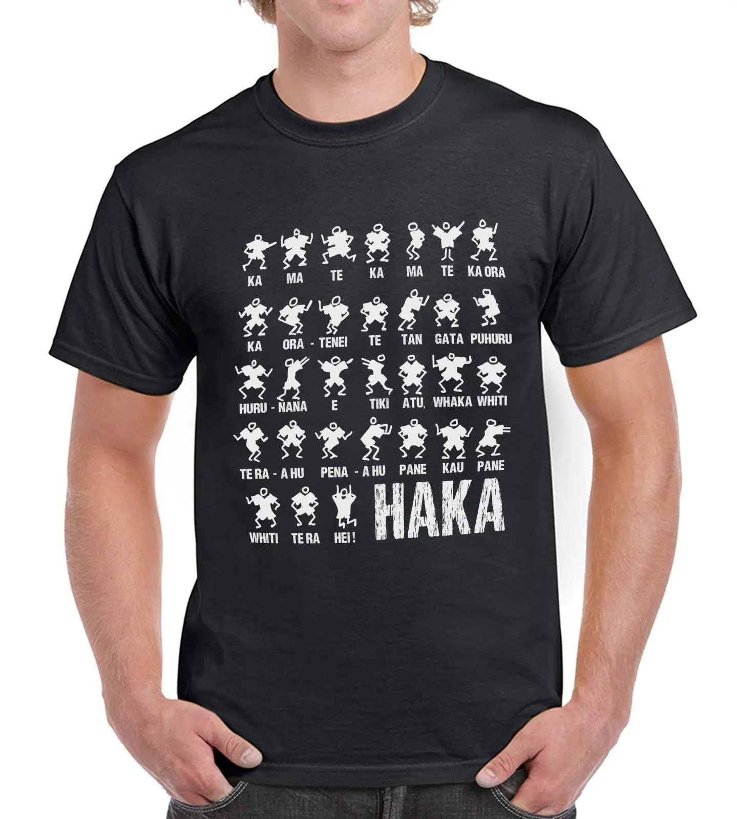 Haka Action Silhouette мужские s Wo Мужская Новая Зеландия Все футболки Топ черный смешной