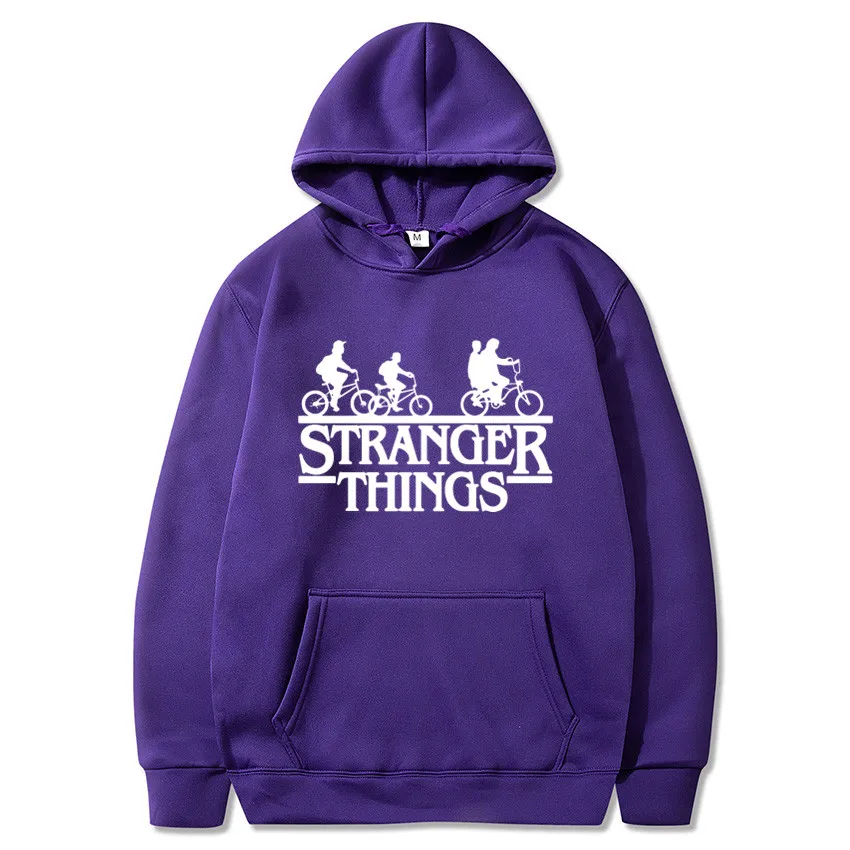 Фиолетовые толстовки с длинным рукавом спортивные принтом худи для отдыха