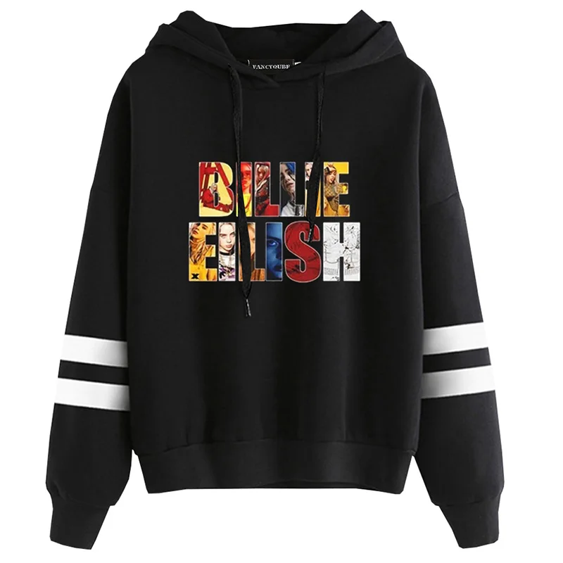 

2020 Hot Singer Printed Pullover Women Long Sleeve Striped Hoodie Fashion Sweatshirt Hip Hop Hoodies Tops