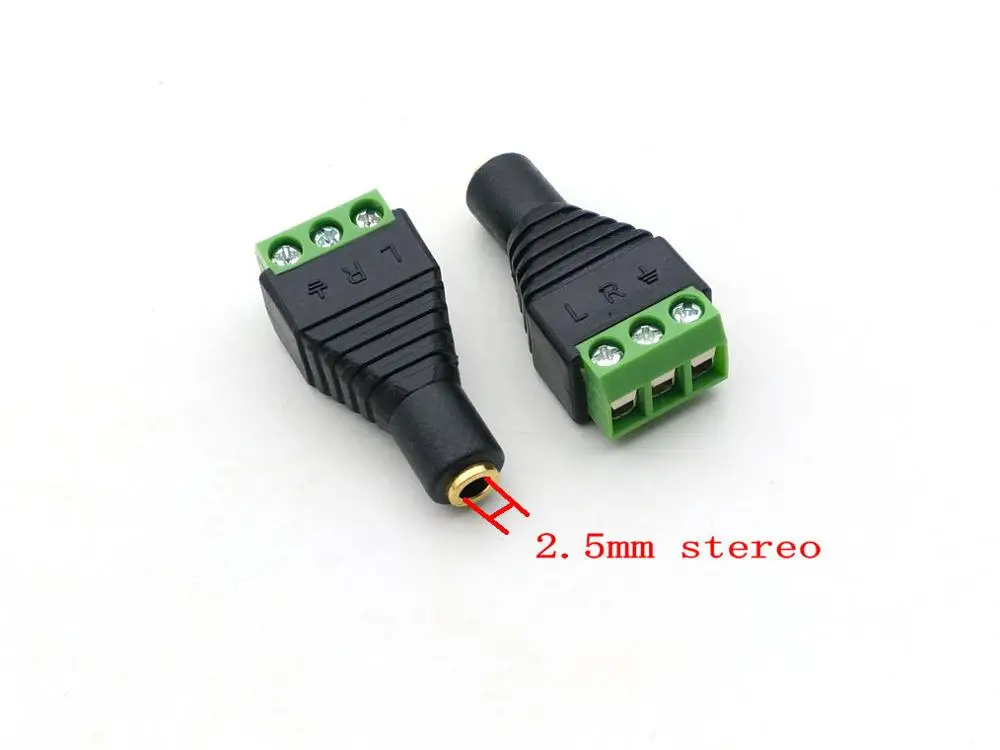 Позолоченный 2 5 мм стерео гнездовой разъем аудио терминал связующий адаптер |
