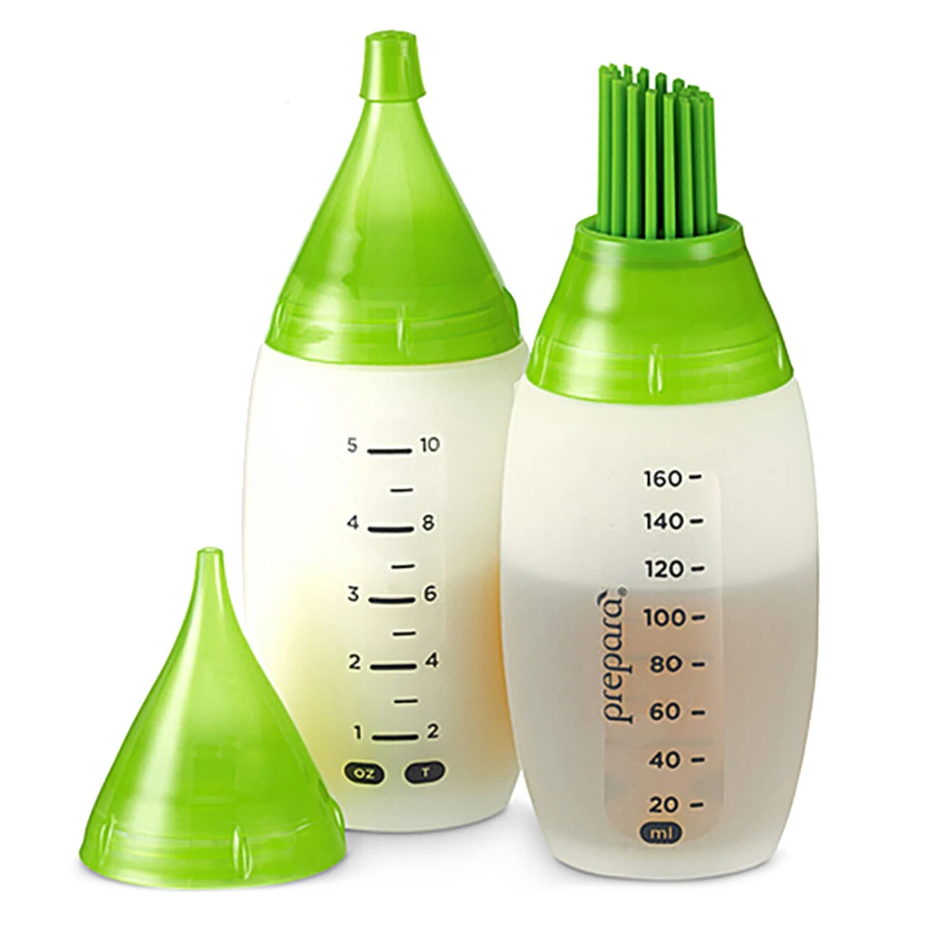 Переносная силиконовая масляная бутылка с кисточкой для гриля, жидкостью, выпечкой, кухонным инструментом для выпечки и барбекю.