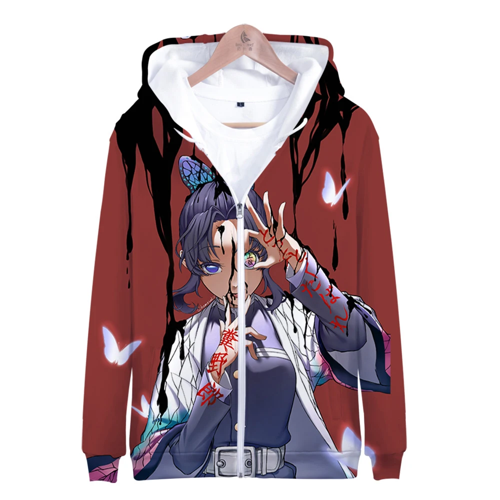 

Hot Anime Demon Slayer Zipper 3D Hoodies Men/Women Sweatshirts Demon Slayer Kimetsu no Yaiba Print Mens Fashion Polluvers Coats