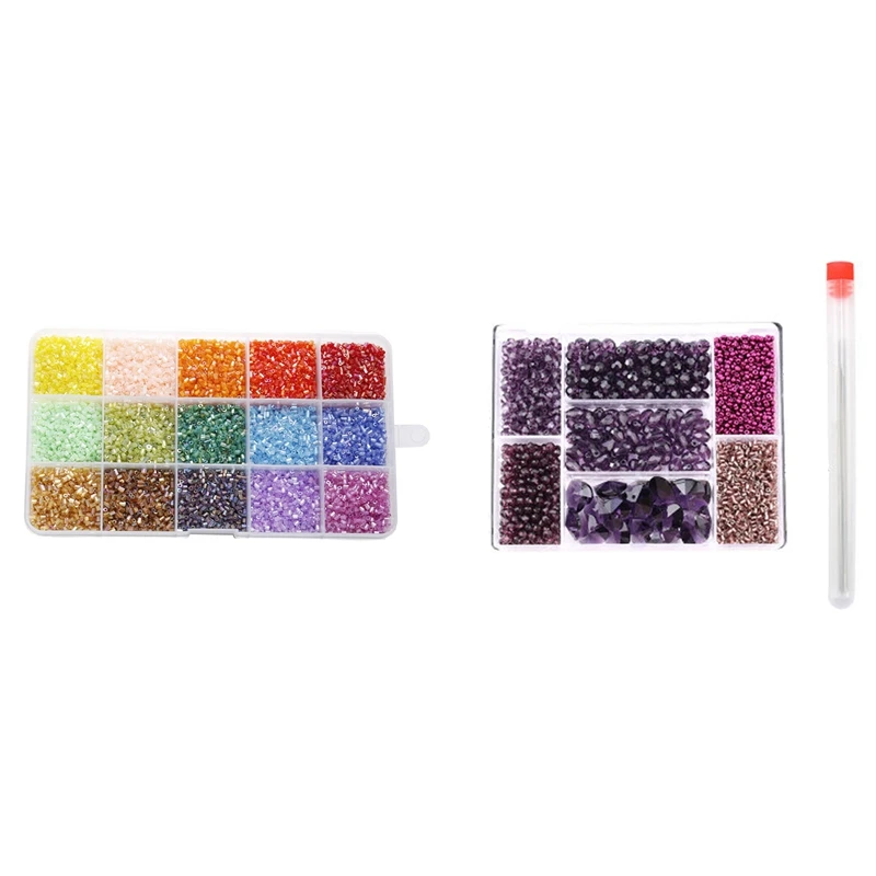 

Colored Tube Beads Crystal Glass Beads DIY Seed Beads & Mixed Shape Bead Set Crystal Bead Bead Purple