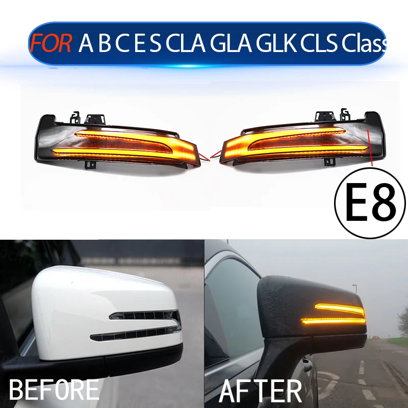 

Динамический указатель поворота для зеркала заднего вида, Световой индикатор для Mercedes Benz A, B, C, E, S, CLA, GLA, CLS, W176, W246, W204, W212, X156