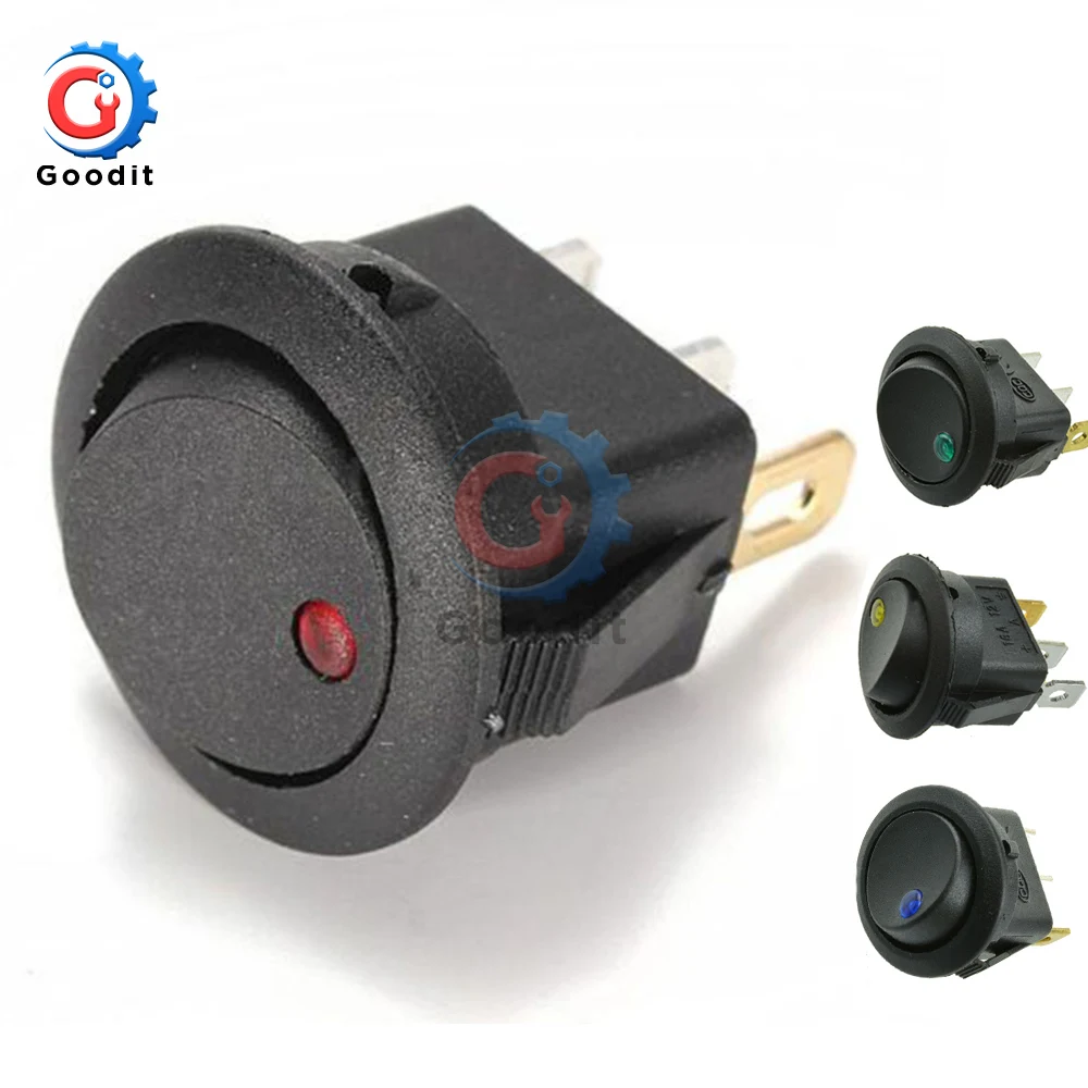 12 В Светодиодный точечный выключатель для автомобиля круглая клавиатура лодки 3