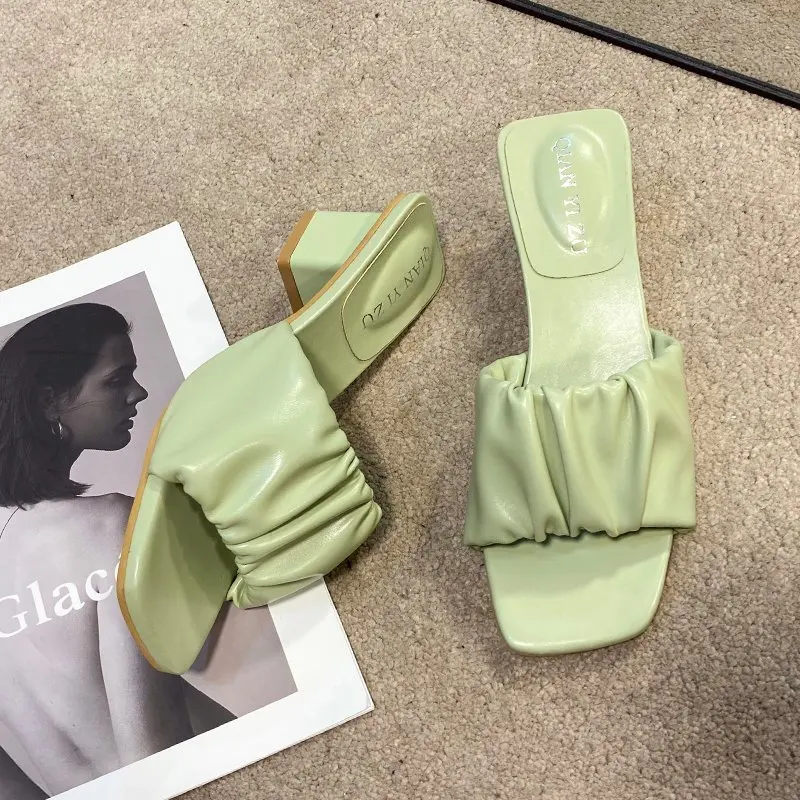 

Женские шлепанцы без задника, черные шлепанцы для пляжа или свадьбы, шлепанцы для лета, 2022