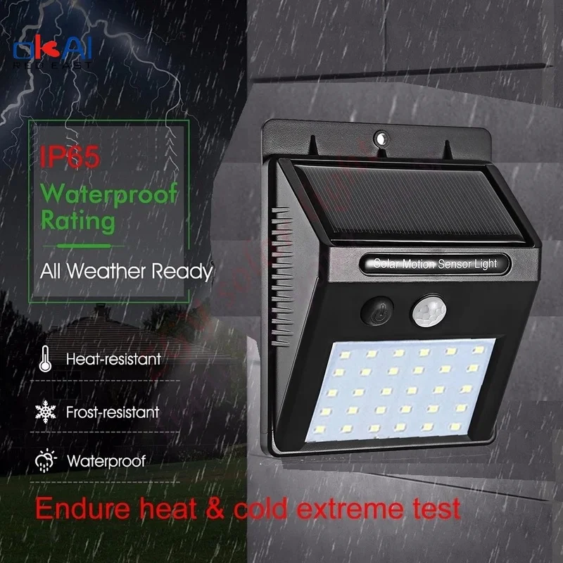 

20/30/100LED Solar Light Outdoor Motion Sensor Recharge Solar Wall Light Waterproof Emergency Led Light Street Garden Porch Lamp