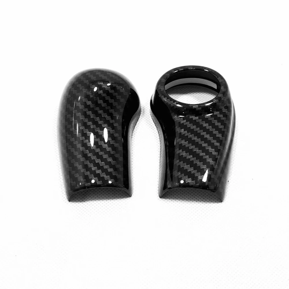 

For Honda HRV HR-V Vezel 2014 to 2018 2019 2020 ABS Chrome Carbon Fiber Gear Shift Knob Cover