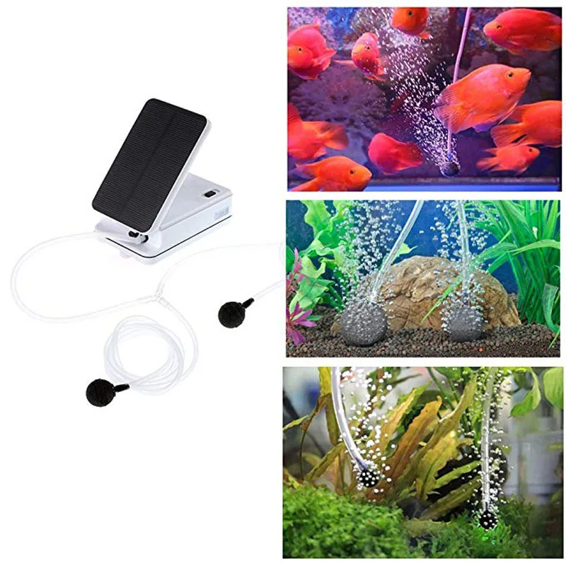 

Portable Solar Air Pump Built-in Rechargeable Battery Solar Oxygen Pump Aquarium Fish Tank Oxygen Pump
