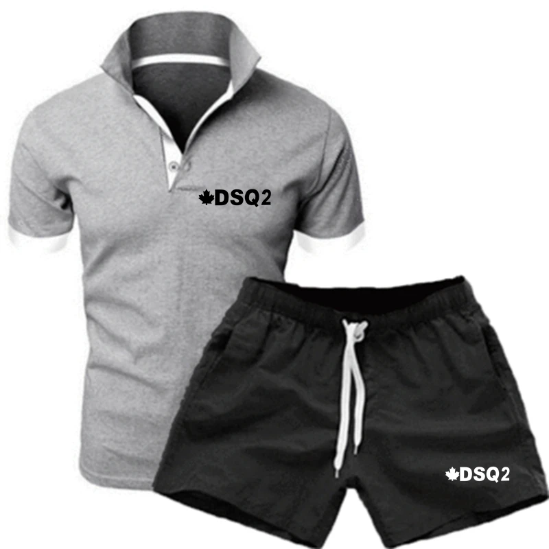 

Tracksuit Men Summer Clothes Sportswear Two Piece Sets T-shirt Shorts Brand Track Clothing Male Jogging Sports Pants T-shirt