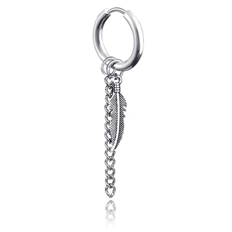 1 шт. черные белые покрытые мужские серьги-цепочки с кисточками ювелирный