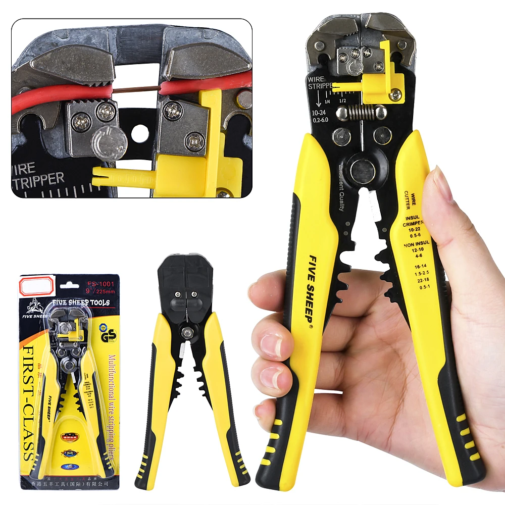 QHTITEC Stripping Multifunctional Pliers Used For Cable Cutting Crimping Terminal 0.2-6.0mm High-precision Automatic Hand Tool