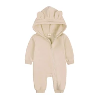 winter baby girl romper fashion solid color baby clothes boy rompers cotton long sleeve hooded newborn clothing 3 18 months