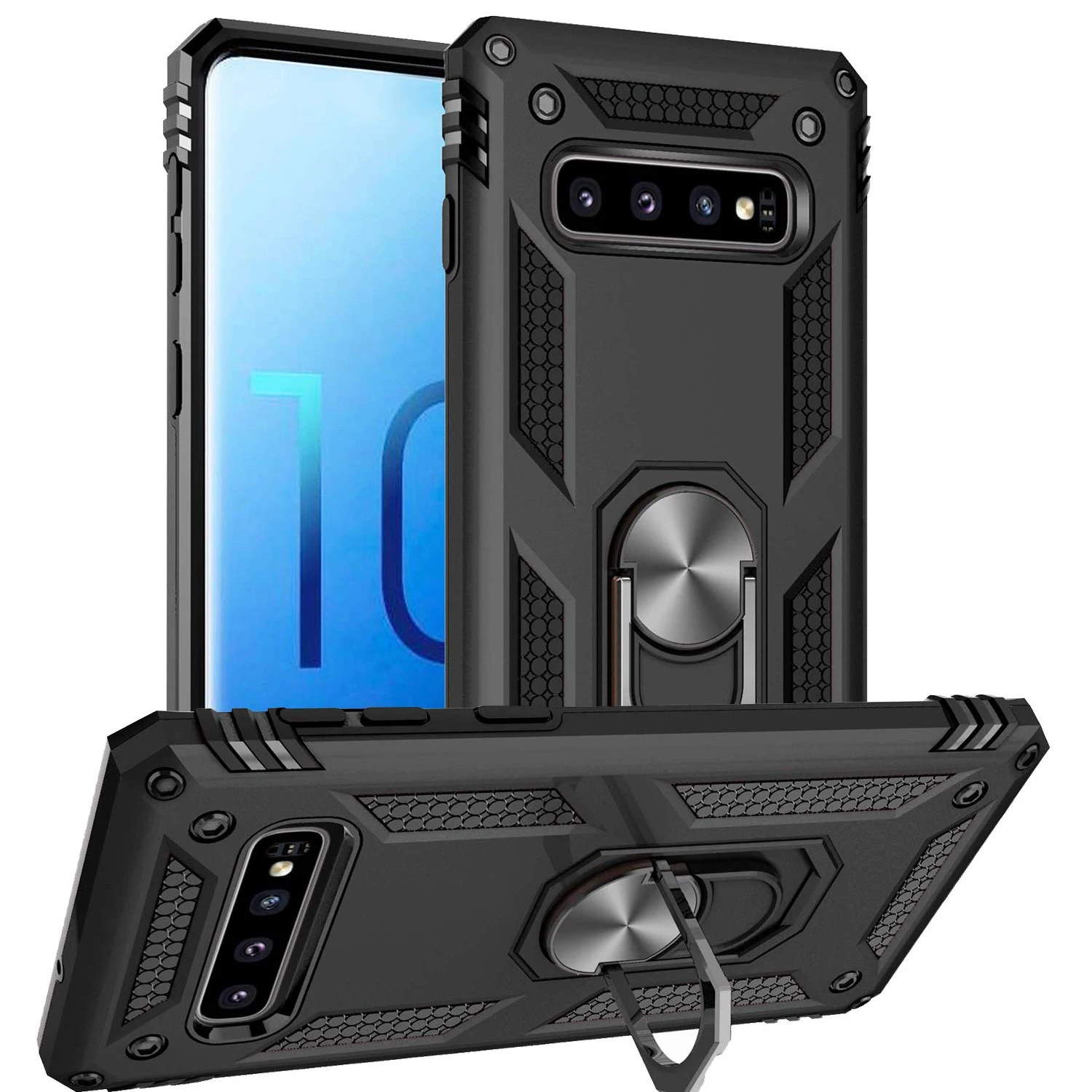 Чехол для Samsung Galaxy S20 S10 S9 S8 Note 10 Plus, военный класс 15 футов Защитный чехол с откидной ножкой и магнитным креплением для автомобиля