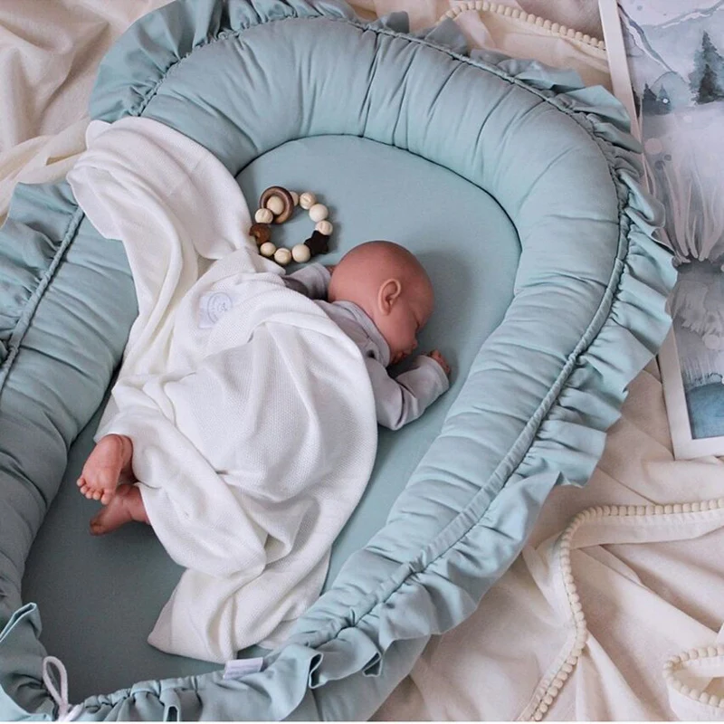 

2021 Time-limited Real Removable Sleeping Nest For Baby Bed Crib With Pillow Travel Playpen Cot Toddler Infant Cradle Mattress