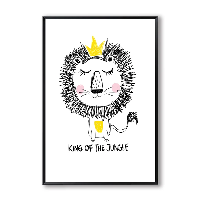 Мультфильм питомник супергерой панда лев ребенок стены искусства холст картина