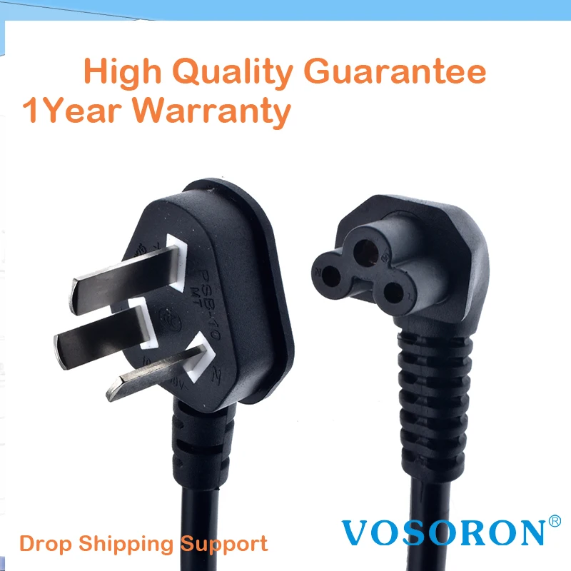 CN Китай вниз угловой C5 адаптер Мощность шнур, H05VV-F 3G 0,75 мм, Австралия, 10A в соответствии со стандартом IEC C5 переменного тока Кабель-Удлинитель