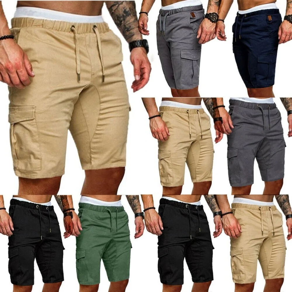 

Mens Plain Sweat Pants Elasticated Waist Pockets Running Jogging Half Shorts UK