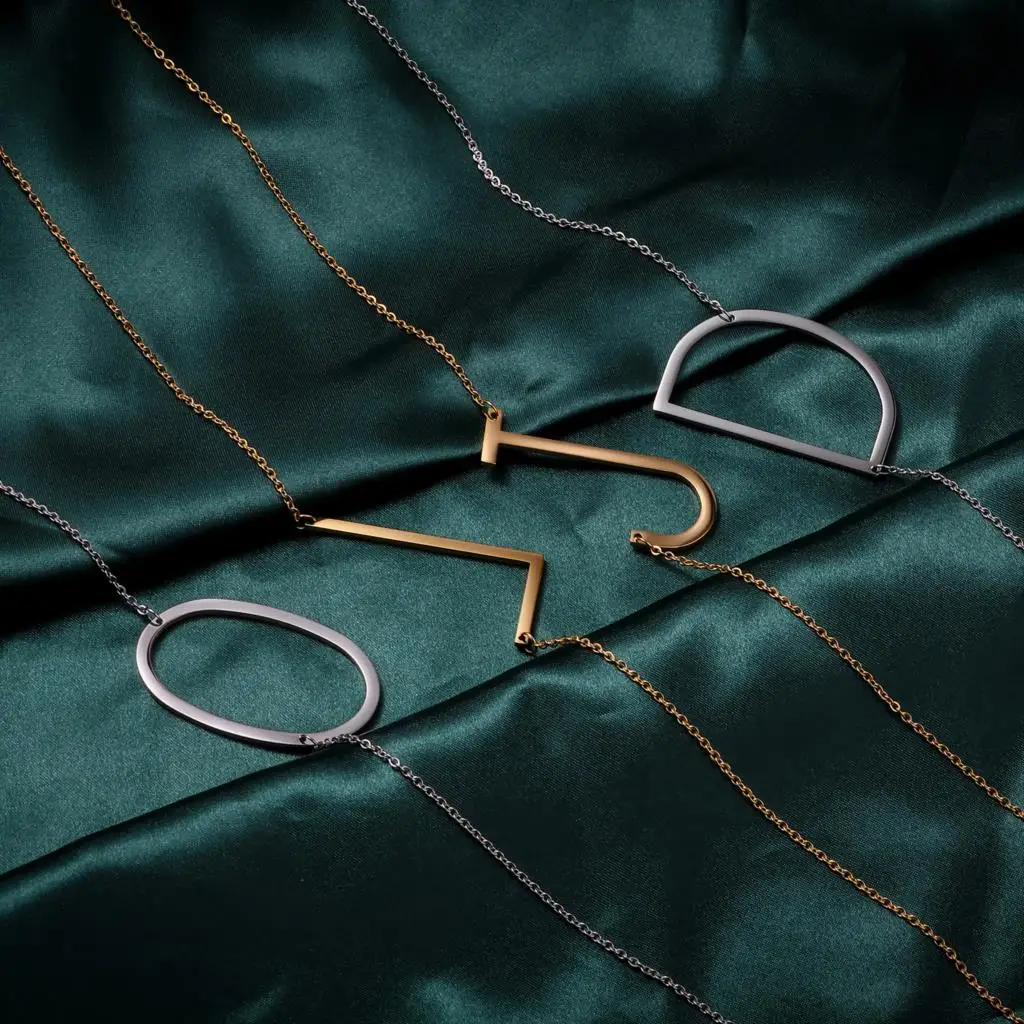 

1 PC Capital Initial Letter Necklaces For Women Stainless Steel White A-Z Alphabet Pendant Necklace Girl Birthday Jewelry Gifts