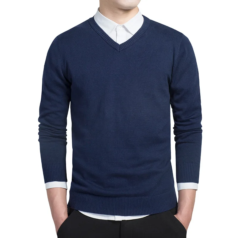 

2020 fashion new business casual V-neck Pullover knitted sweater men