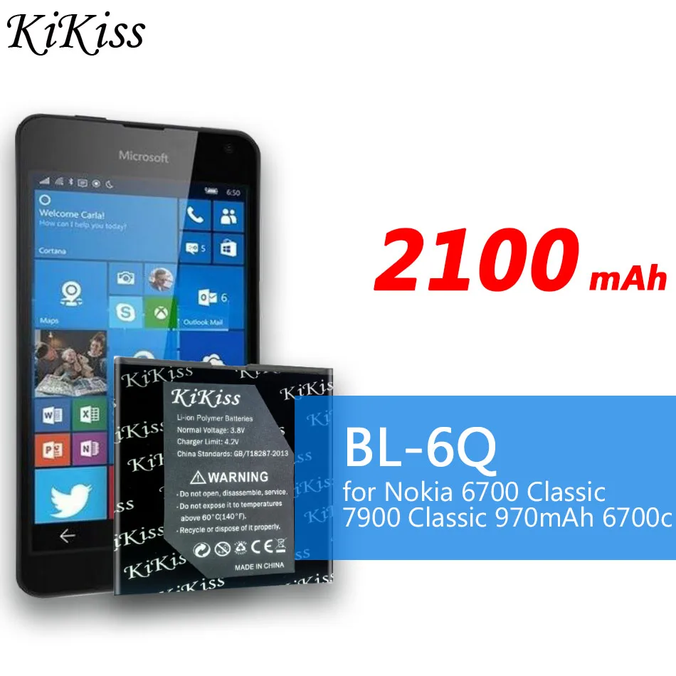 Аккумулятор 2100 мАч kikiss BL 6Q для Nokia 6700 Classic 7900 6700c Bateria + номер