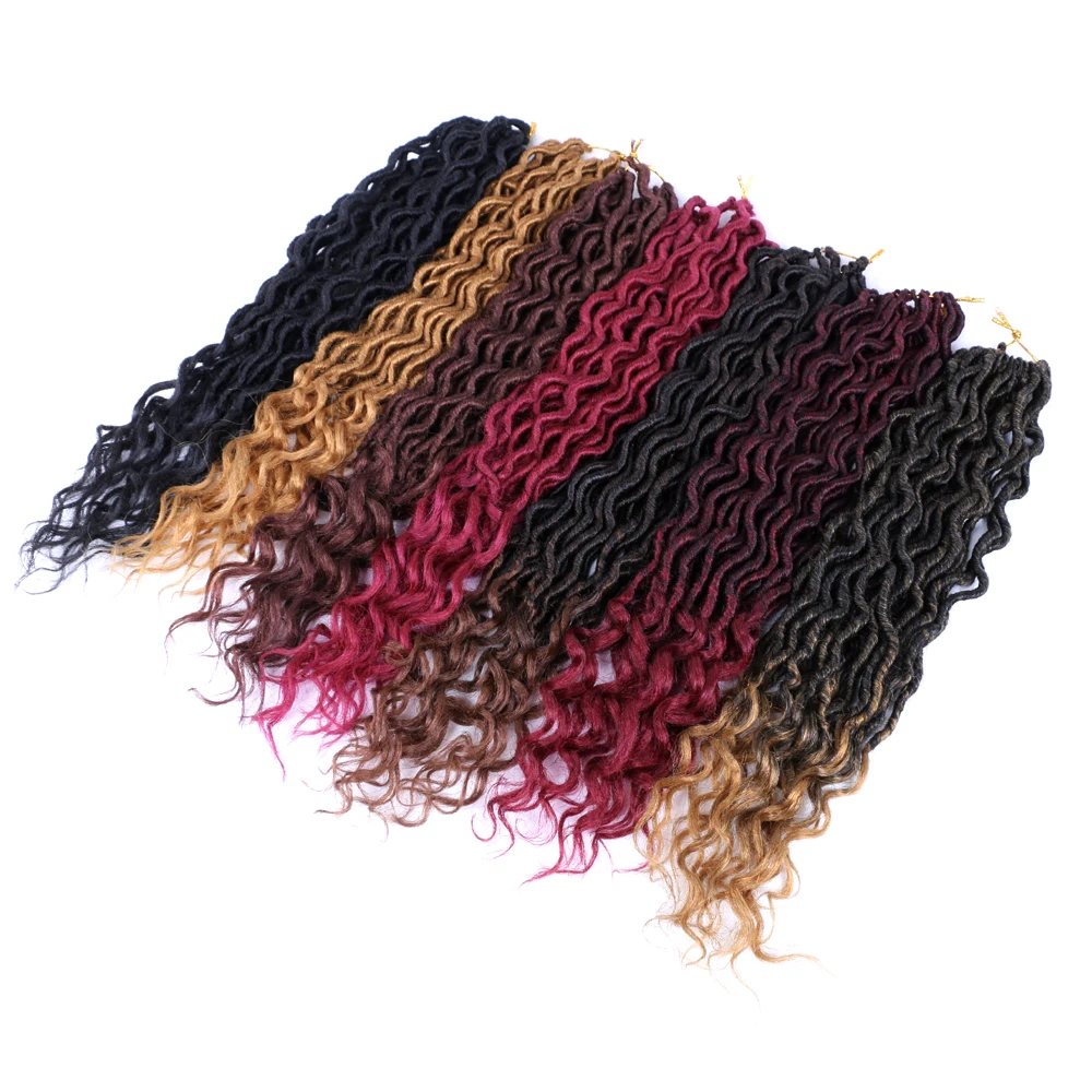 Mtmei волос богиня искусственные локоны в стиле Crochet кудрявый/18 &quot24 пряди дреды
