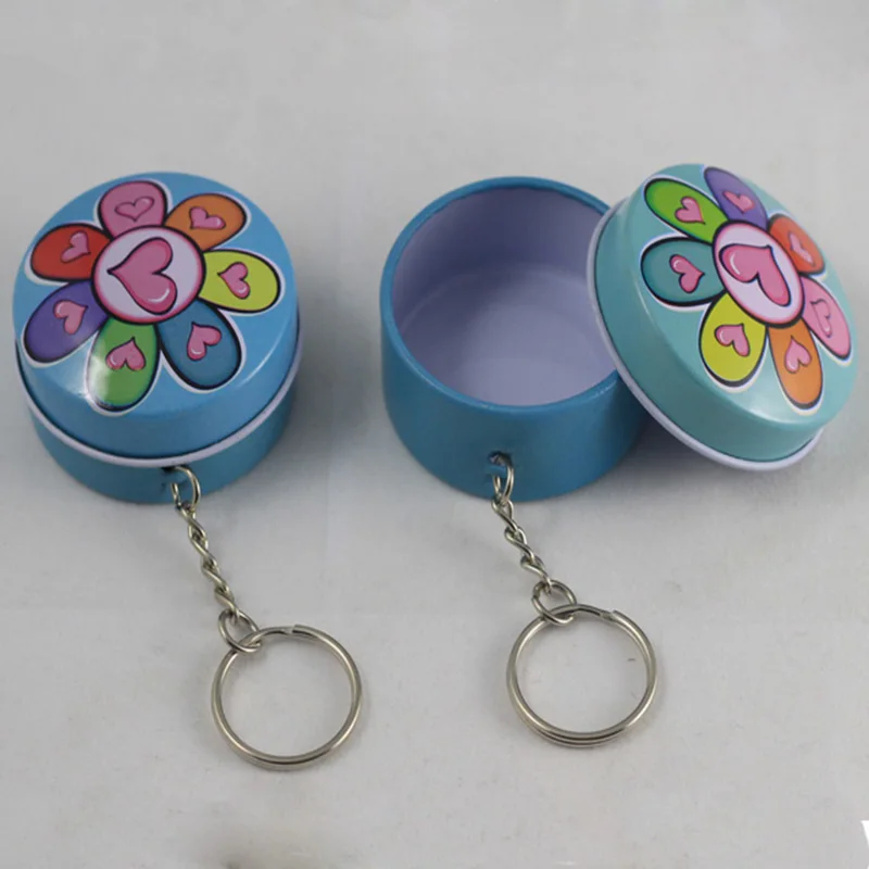 Новинка 1200 шт. милый круглый железный оловянный ящик для хранения безделушка