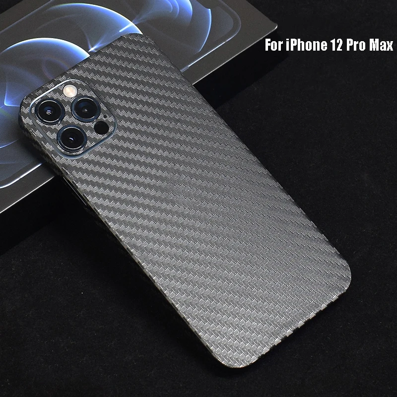 

2 Colors Back Film For iPhone 12 11 Pro Max mini XR SE2 XS iPhone7 8 5 SE 5s 6s 6 Plus Protector Carbon Fiber Decorative Sticker