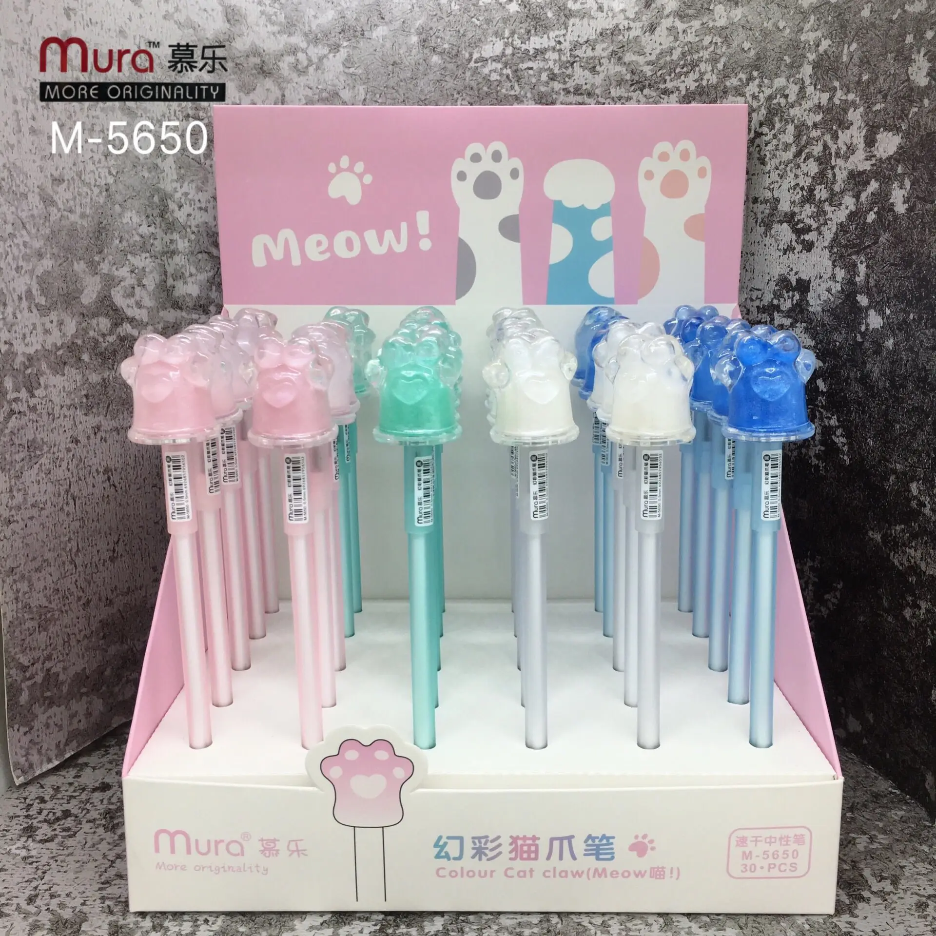 

30 pcs Kawaii Gel Pens Cartoon Crystal cat claw black gel ink pens pens for writing Cute stationery office school supplies 0.5mm