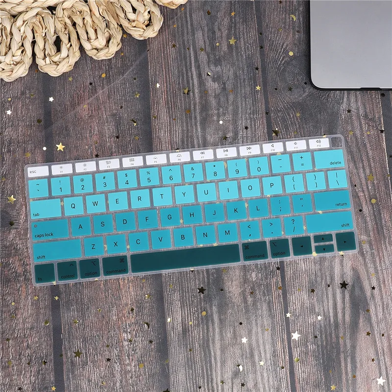 White green Английская Водонепроницаемая Пылезащитная крышка клавиатуры для Macbook Air 13 A1932 Touch ID градиентный цвет американская Защита клавиатуры - Цвет: White green
