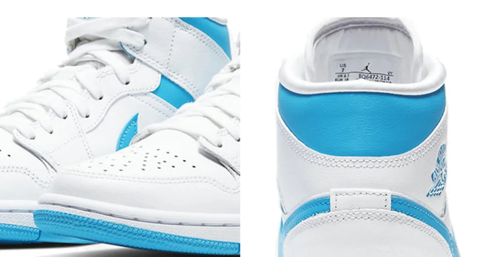 

Classic Air Jordan 1 Mid Original Women's Basketball Sneakers Unisex Men Breathable Air Jordan 1 Mid Blue White