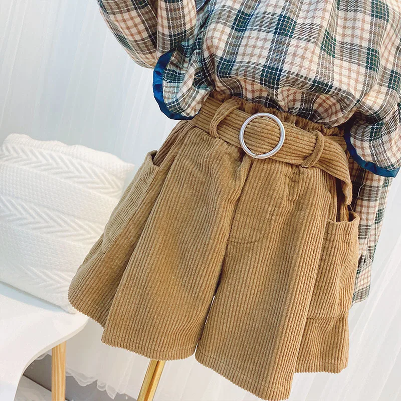 

2020 Autumn Winter New Korean Girls Shorts Baby Corduroy Shorts Children Girls Trendy Short Pants