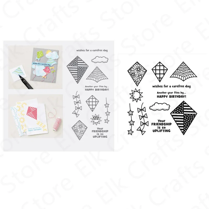 

KITE DELIGHT Pattern Metal Cutting Dies and Clear Stamps For Decoration Making Greeting Card Scrapbooking Arts 2022 New Arrival