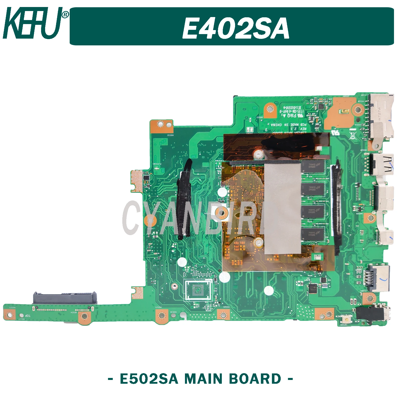 dinzi e402sa original motherboard is suitable for asus e502sa e502 e502s e402 e402s with 8gb ram n3710 laptop motherboard 100 free global shipping