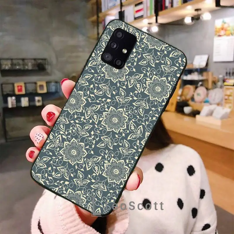 

Floral flower Phone Case For Samsung A32 A51 A52 A71 A50 A12 A21S S10 S20 S21 Plus Fe Ultra