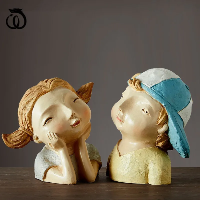 

WU CHEN LONG Nordic Abstract Fat Lady Art Sculpture Creative Girl And Boy Figure Figurines Resin Crafts Home Decorations R5852