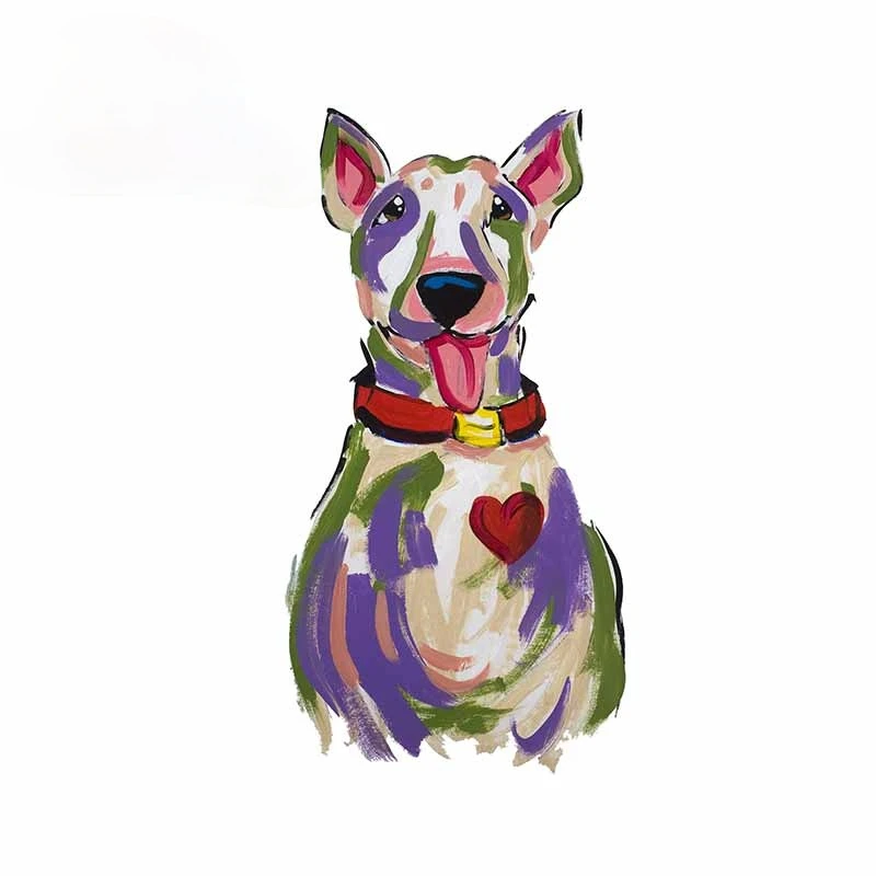 

Bull Terrier Dog Painting Winston Decal Art Car Sticker for Rear Windshield Door Trunk Bumper13cm x 6.7cm