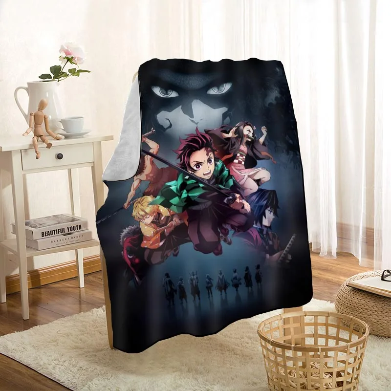 

Аниме Kimetsu No Yaiba мультяшное одеяло с принтом мягкое одеяло бросок на дом/диван/постельные принадлежности портативное одеяло для путешествий...