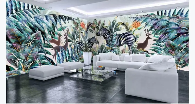 Настенные фрески на заказ с изображением леса и животного тематические обои для