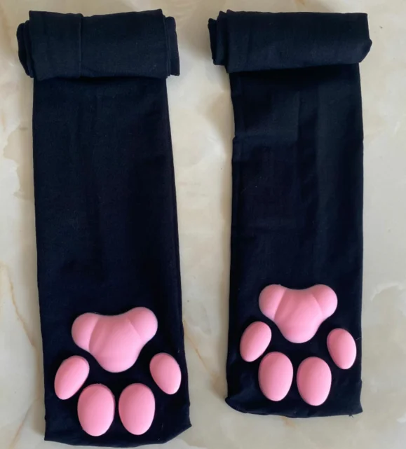 Носки с кошачьими лапками милые облегающие шапочки 3d для женщин и девушек носки