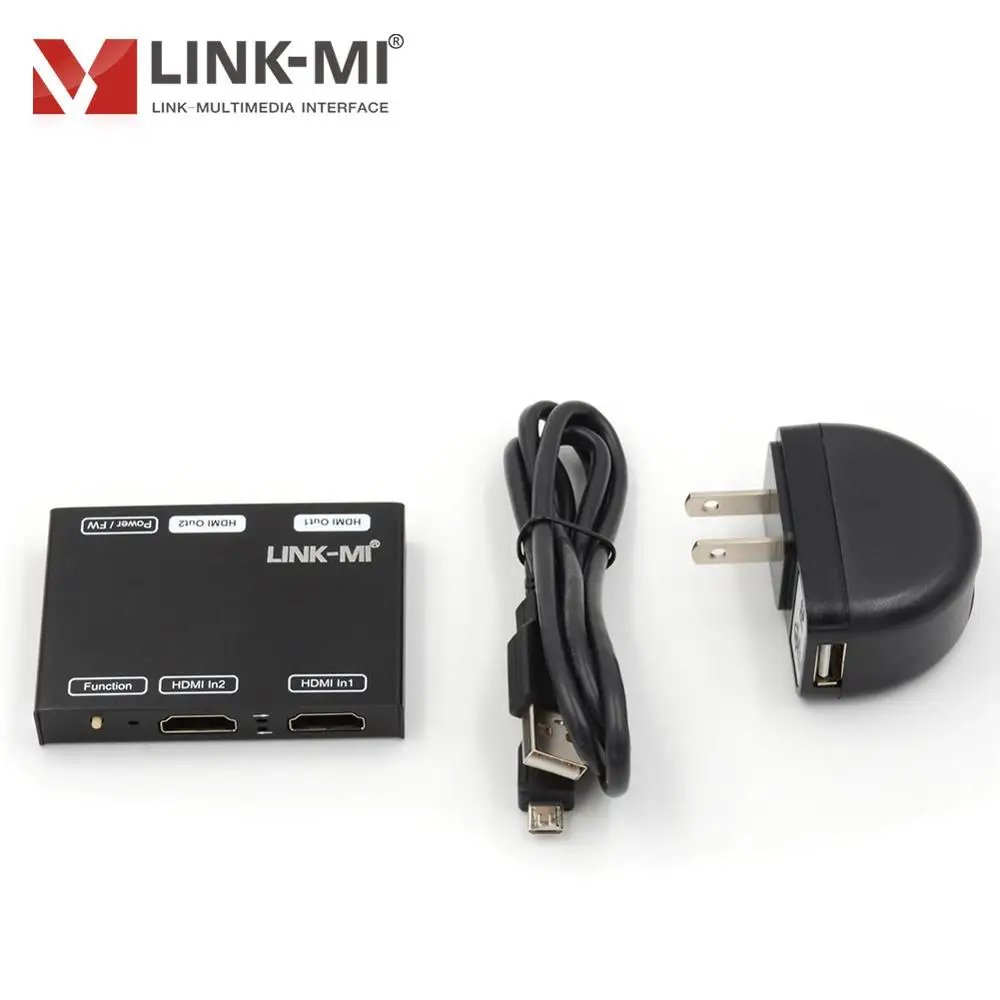 

LINK-MI SW11 1x2 HDMI Splitter 2x1 HDMI Switch HDMI 2.0 HDR with Downscaler 4K@60Hz 4:4:4 18Gbps HDCP2.2/ HDCP1.4 EDID copy