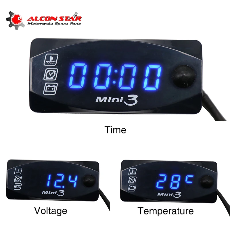 Цифровой Многофункциональный Универсальный мотоциклетный вольтметр Alconstar со