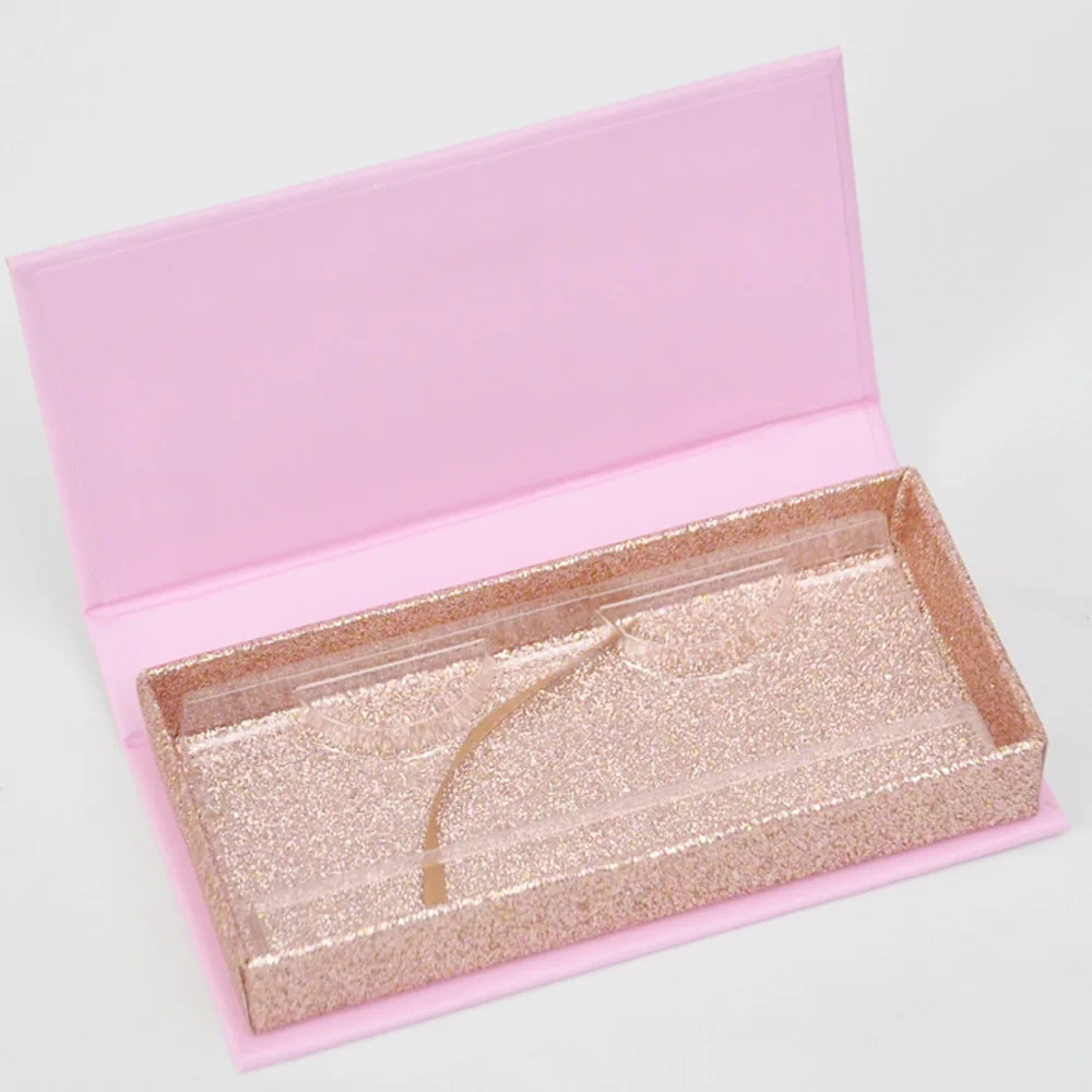 

50/pack Wholesale Lash Boxes Packaging Eyelash Box Package Custom Rectangle Pink 3d Mink Lashes Cosmetic Storage Case Vendors