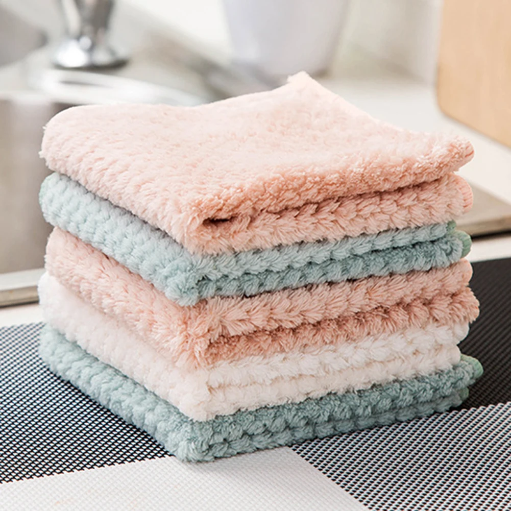 Простые и элегантные салфетки из кораллового флиса скатерти без ворса чистящие