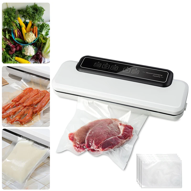 

Commercial Vacuum Sealer Household Food Vacuum Packer Automatic Electric Food Storage Packaging Machine with 10pcs Saver Bags
