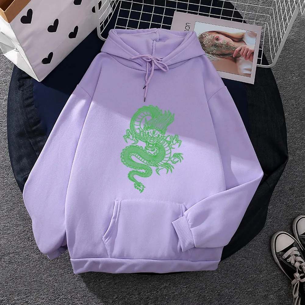 Cool Oversized Women Hoodies 90s Dragon Print Sweatshirt Womens Autumn Spring Streetwear Hooded Pullovers Hip Hop Hoody Hoodies
