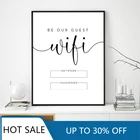 Настенная картина с паролем и Wi-Fi, настенные плакаты с принтом, сетевое украшение для отеля, кафе, кухни, Декор для дома в эстетике