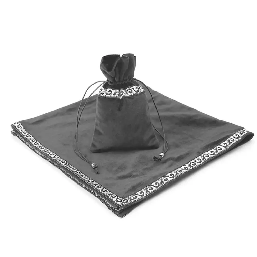 Tarot Tablecloth With Bags High Quality Flocking Fabric Board Game Accessories Altar Ceremony tablecloth 3 cards | Спорт и